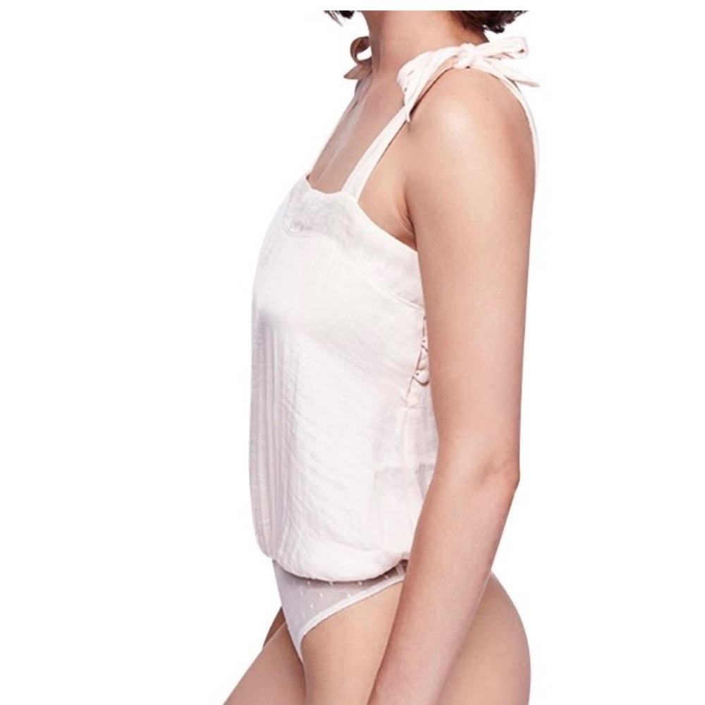 SOLD NWT Gorgeous Free People Canvas Ties Over Guys Sleeveless Bodysuit XS❤️ - Picture 9 of 9